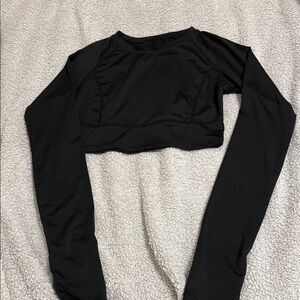 HALARA Black Long Sleeve Crop Top